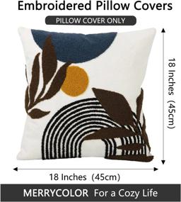 img 1 attached to Add Style To Your Home With Merrycolor'S Boho Pillow Cover: Soft Geometric Leaves Accent For Modern Aesthetic Decor!