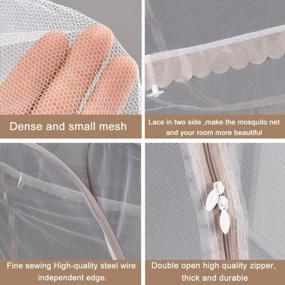 img 1 attached to YIJUHOU Dark Brown Pop Up Mosquito Net - Large Folding Bed Tent For Queen & King Size Mattress, Camping, Hotel