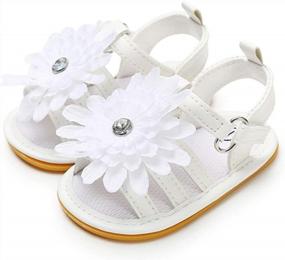 img 1 attached to BENHERO Infant Baby Girls Sandals, Premium Soft Rubber Sole Anti-Slip Summer Toddler Flats First Walkers Shoes