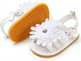 img 4 attached to BENHERO Infant Baby Girls Sandals, Premium Soft Rubber Sole Anti-Slip Summer Toddler Flats First Walkers Shoes