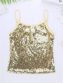 img 2 attached to YOOJIA Metallic Shoulder Camisole Gymnastic Girls' Clothing - Tops, Tees & Blouses