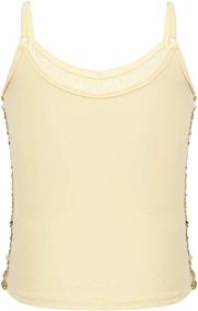img 3 attached to YOOJIA Metallic Shoulder Camisole Gymnastic Girls' Clothing - Tops, Tees & Blouses