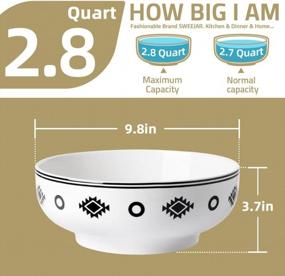 img 2 attached to 2.8 Quart Porcelain Serving Bowls - SWEEJAR Set Of 2 For Family Parties, Salad Soup Pasta Fruit Mixing Kitchen Bowls (Painting)