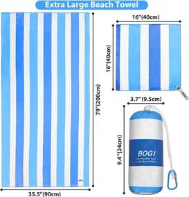 img 3 attached to BOGI Microfiber Beach Towel Set - Lightweight, Quick-Drying & Oversized Towels For Bathing, Swimming, Yoga & More