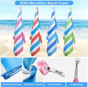 img 2 attached to BOGI Microfiber Beach Towel Set - Lightweight, Quick-Drying & Oversized Towels For Bathing, Swimming, Yoga & More
