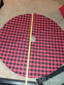 img 6 attached to Red & Black Plaid Buffalo Check Christmas Tree Skirt - 36 Inches Double Layer Handicraft Xmas Decor