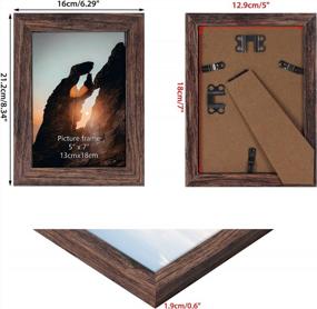 img 2 attached to Rustic Brown Wood 5X7 Picture Frame Set Of 4, Distressed Pattern For Desktop And Wall Display, Perfect For Photos