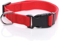 🐶 salo adjustable durable nylon dog collar for medium and large dogs, 1 inch wide (red, 5/8" x 11-16") logo