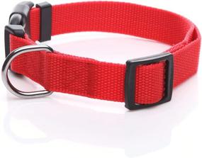 img 3 attached to 🐶 SALO Adjustable Durable Nylon Dog Collar for Medium and Large Dogs, 1 Inch Wide (Red, 5/8" x 11-16")