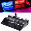 16 led car truck emergency strobe warning hazard light bar with suction cups for interior roof dash windshield - red blue logo