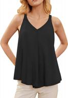 chigant women's tank and cami tops sleeveless shirts summer v-neck tunic casual trendy blouses black logo