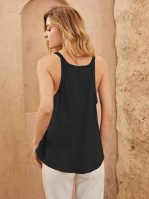 img 3 attached to Chigant Women'S Tank And Cami Tops Sleeveless Shirts Summer V-Neck Tunic Casual Trendy Blouses Black