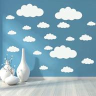 🌥️ big clouds wall decals: transform your living space with removable diy vinyl stickers логотип