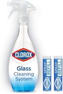 clorox glass cleaner system: reusable bottle 🧴 + 2 refill cartridges - 3 piece set logo