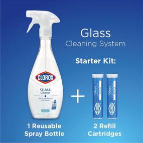 img 3 attached to Clorox Glass Cleaner System: Reusable Bottle 🧴 + 2 Refill Cartridges - 3 Piece Set