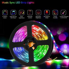 img 3 attached to 🔮 QZYL Led Lights for Bedroom: 49.2 Feet Music Sync Color Changing Rope Lights for Party Home Decoration - Remote App Control Included