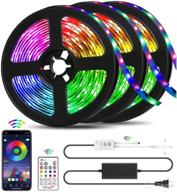 🔮 qzyl led lights for bedroom: 49.2 feet music sync color changing rope lights for party home decoration - remote app control included логотип