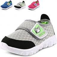 lightweight and comfy athletic sneakers for toddlers and little kids - lonsoen mesh running shoes with hook-and-loop closure logo