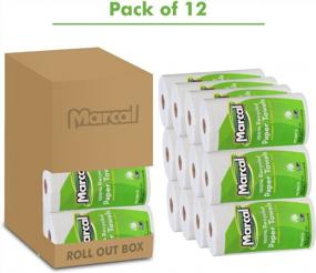 img 3 attached to Save Trees With Marcal 100% Recycled Paper Towels - 12 Individually Wrapped Rolls In An Eco-Friendly 'Roll Out' Case