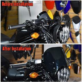 img 1 attached to Enhanced Windshield for Honda Rebel CMX 300 CMX 500 2017-2022 - Smoke Finish & Efficient Wind Deflectors