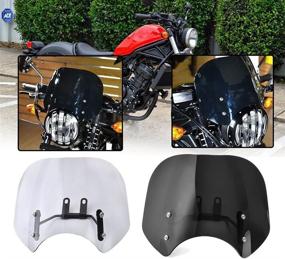 img 4 attached to Enhanced Windshield for Honda Rebel CMX 300 CMX 500 2017-2022 - Smoke Finish & Efficient Wind Deflectors