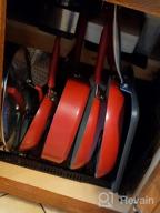 img 1 attached to Maximize Your Kitchen Space With AHNR'S 10+ Pans And Pots Lid Organizer Rack Holder In Red review by Chris Sweeton