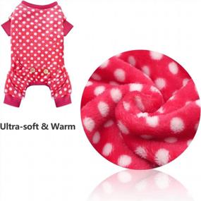 img 1 attached to 🐾 KYEESE Polka Dot Dog Pajamas: Soft & Stretchable Material | Onesie Style Velvet PJs for Small and Medium Dogs