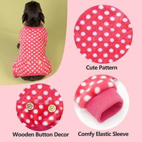 img 2 attached to 🐾 KYEESE Polka Dot Dog Pajamas: Soft & Stretchable Material | Onesie Style Velvet PJs for Small and Medium Dogs