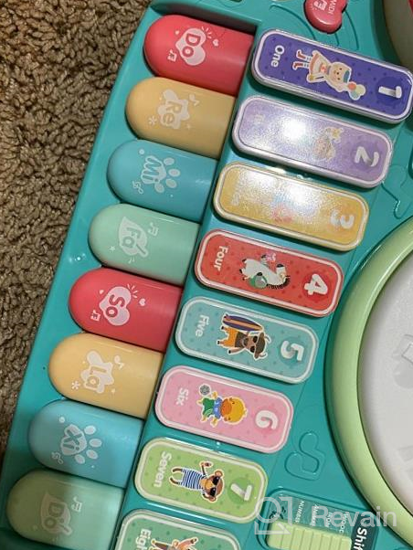 img 1 attached to TOONEV Baby Musical Instruments Toys,Kids Drum Set Piano Keyboard And Xylophone 5 In 1 Toddler Drum Microphone Light Baby Musical Learning Toys For 3-12 Years Old Boy Girl Birthday Gift review by Madison Dickinson