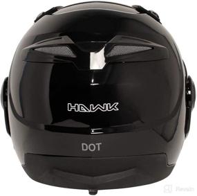 img 3 attached to 🏍️ HAWK Helmets ST 1198 Glossy Black Modular Motorcycle Full Face Helmet for Men & Women with Dual Flip Up Sun Visor DOT Approved - Perfect for Bike, Scooter, ATV, UTV, Chopper, and Skateboard enthusiasts