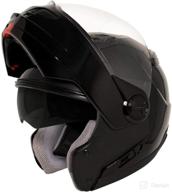 🏍️ hawk helmets st 1198 glossy black modular motorcycle full face helmet for men & women with dual flip up sun visor dot approved - perfect for bike, scooter, atv, utv, chopper, and skateboard enthusiasts logo