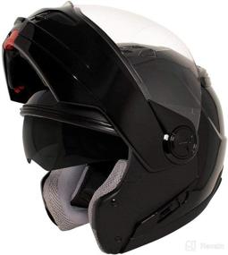 img 4 attached to 🏍️ HAWK Helmets ST 1198 Glossy Black Modular Motorcycle Full Face Helmet for Men & Women with Dual Flip Up Sun Visor DOT Approved - Perfect for Bike, Scooter, ATV, UTV, Chopper, and Skateboard enthusiasts