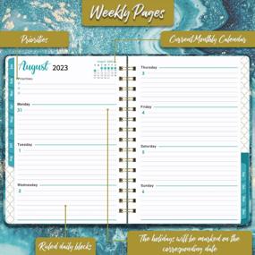 img 1 attached to 2023 Planner - 8.4" X 6.3", Hardcover, Weekly & Monthly Calendar With Tabs, Strong Binding, Thick Paper, Back Pocket + Elastic Closure For Organization And Beautiful Pattern Design