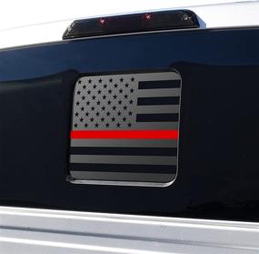 img 2 attached to Bogar Tech Designs Rear Middle Window American Flag Vinyl Decal Compatible With And Fits F150 F250 F350