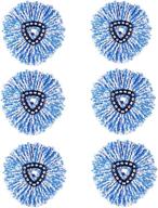 🧽 yoqxhy 6 pack rinse clean spin mop refill heads - microfiber replacement mop heads for easywring rinseclean 2 tank system mop, small triangle & blue логотип