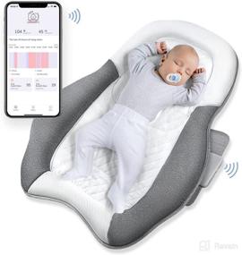 img 4 attached to 👶 ALVOD Smart Baby Monitor: Sleep Tracking Mat with Wearable Baby Breathing Monitor - Monitors Heart Rate, Breathing Rate, Sleep Report, App Alarm for Baby Safety - Suitable for 1-6 Months Old Babies