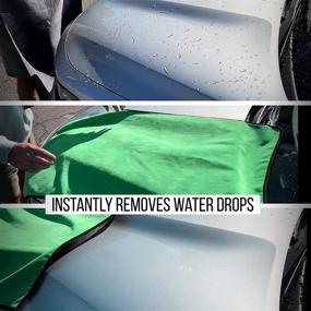 img 1 attached to 🚗 Ultimate XL Microfiber Car Drying Towel - Professional Automotive Water Absorber for Cars, Trucks, and SUVs - 800 GSM Auto Cleaning Cloth 40x24