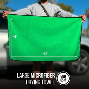 img 3 attached to 🚗 Ultimate XL Microfiber Car Drying Towel - Professional Automotive Water Absorber for Cars, Trucks, and SUVs - 800 GSM Auto Cleaning Cloth 40x24