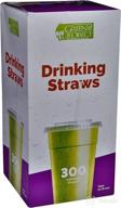 🥤 green direct disposable plastic drinking straws - 10.75 inches, extra long & thick - individually wrapped - suitable for jumbo cups and water bottles - bpa free - clear pack of 300 logo