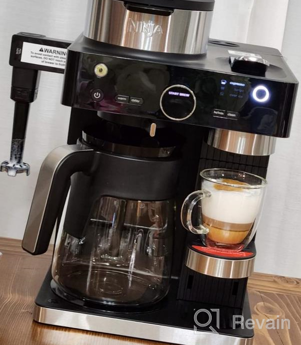 img 1 attached to Ninja CFN601 Espresso & Coffee Barista System, Single-Serve Coffee & Nespresso Capsule Compatible, 12-Cup Carafe, Built-In Frother, Espresso, Cappuccino & Latte Maker, Black & Stainless Steel review by Jason Peterson