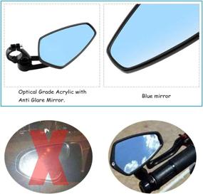 img 3 attached to 🛵 Sporacingrts 7/8-inch 22mm Motorcycle C-N-C Bar End Rear View Mirrors for Honda GROM MSX-125, CB500F / Kawasaki Z750 / ER-6F / ER-6N / Yamaha MT-01 / MT-03 / TDM-900 / FZ1 / FZ6 / Suzuki GS-F1250 / GS-F600