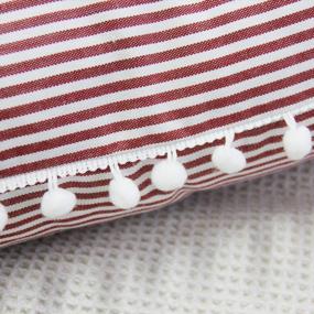 img 2 attached to Add Farmhouse Charm To Your Couch With JOJUSIS Ticking Stripe Pillow Covers With Pom-Poms - Set Of 2