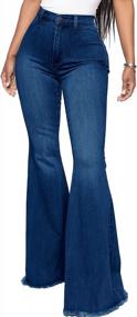 img 4 attached to Women'S Ripped Jeans: CutieLove High Waisted Bell Bottom Denim With Hem Destruction
