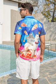 img 2 attached to Мужская классическая рубашка с коротким рукавом с уникальными 3D-рисунками для летних каникул - Slim Fit Top от ALISISTER