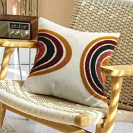 merrycolor boho abstract tufted pillow covers - современный стиль середины века для декора кровати, дивана и гостиной - красочный и привлекательный дизайн - размер 18x18 - 1pc логотип