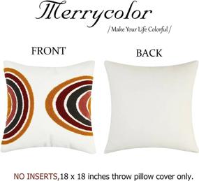img 1 attached to Merrycolor Boho Abstract Tufted Pillow Covers - Mid Century Modern Style For Bed, Couch & Living Room Decor - Colorful & Eye-Catching Design - 18X18 Size - 1PC