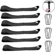 🔗 6-pack soft loop tie down straps with carabiner clips - hook tie down extenders and m6 2.36 inch sus spring snap hook set for backpacks, straps, camping, fishing, hiking, and more логотип