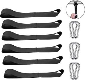 img 4 attached to 🔗 6-Pack Soft Loop Tie Down Straps with Carabiner Clips - Hook Tie Down Extenders and M6 2.36 Inch SUS Spring Snap Hook Set for Backpacks, Straps, Camping, Fishing, Hiking, and More