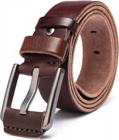 img 4 attached to Men'S Italian Cow Leather Belt With Anti-Scratch Buckle - High-Quality, Durable, And Stylish, Packed In A Gift Box By KEECOW
