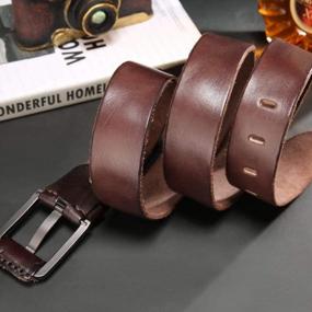 img 2 attached to Men'S Italian Cow Leather Belt With Anti-Scratch Buckle - High-Quality, Durable, And Stylish, Packed In A Gift Box By KEECOW